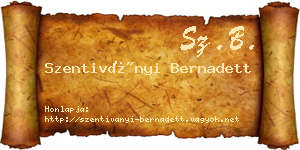 Szentiványi Bernadett névjegykártya