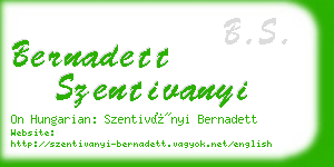 bernadett szentivanyi business card